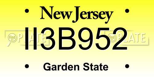 II3B952 New Jersey License Plate