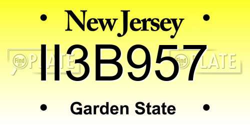 II3B957 New Jersey License Plate