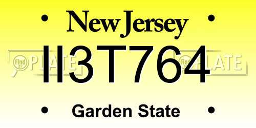 II3T764 New Jersey License Plate