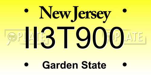 II3T900 New Jersey License Plate