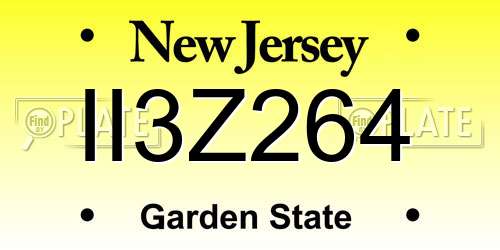 II3Z264 New Jersey License Plate