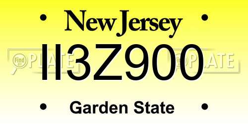 II3Z900 New Jersey License Plate