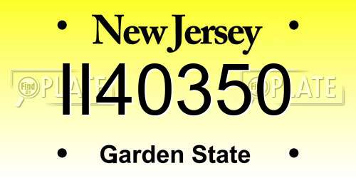II40350 New Jersey License Plate