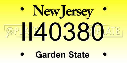 II40380 New Jersey License Plate