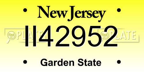 II42952 New Jersey License Plate