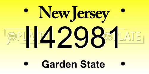 II42981 New Jersey License Plate