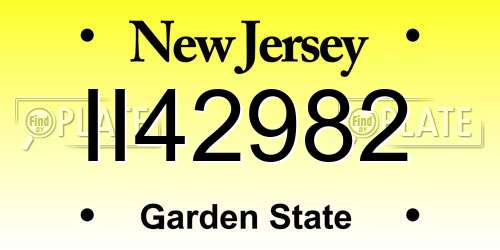 II42982 New Jersey License Plate