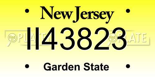 II43823 New Jersey License Plate