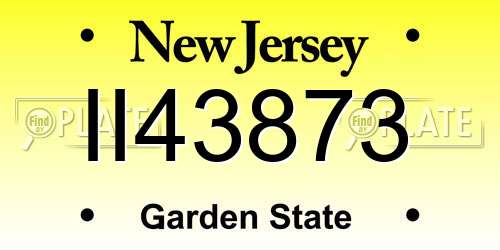 II43873 New Jersey License Plate
