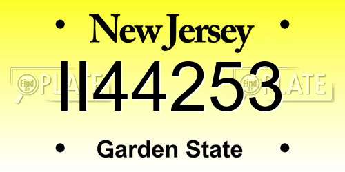 II44253 New Jersey License Plate