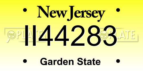 II44283 New Jersey License Plate