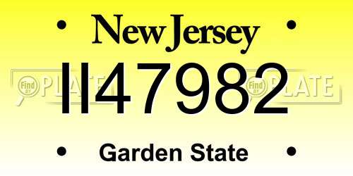 II47982 New Jersey License Plate