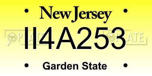 II4A253 New Jersey License Plate