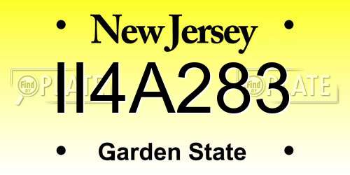 II4A283 New Jersey License Plate