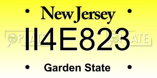 II4E823 New Jersey License Plate