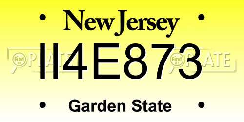II4E873 New Jersey License Plate