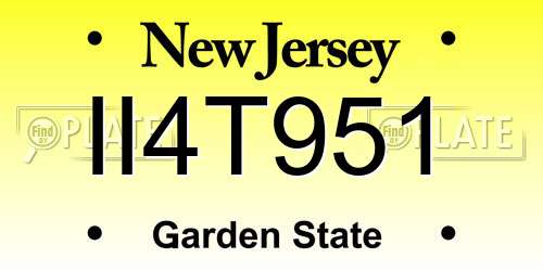 II4T951 New Jersey License Plate