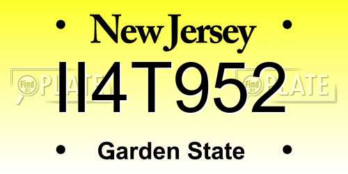 II4T952 New Jersey License Plate