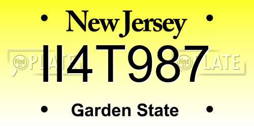 II4T987 New Jersey License Plate