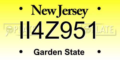II4Z951 New Jersey License Plate
