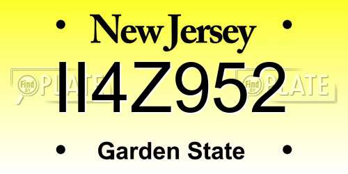 II4Z952 New Jersey License Plate