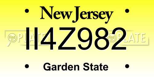 II4Z982 New Jersey License Plate
