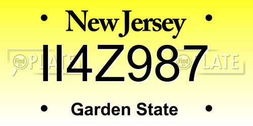 II4Z987 New Jersey License Plate