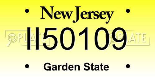 II50109 New Jersey License Plate