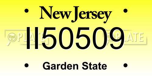 II50509 New Jersey License Plate