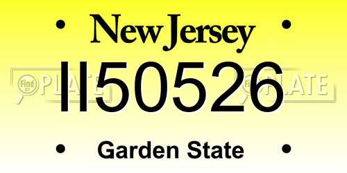 II50526 New Jersey License Plate