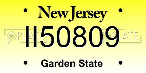 II50809 New Jersey License Plate