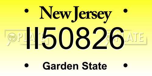 II50826 New Jersey License Plate