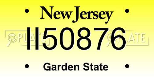 II50876 New Jersey License Plate