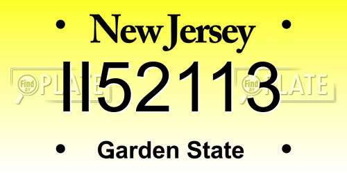 II52113 New Jersey License Plate