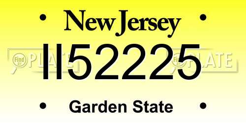 II52225 New Jersey License Plate