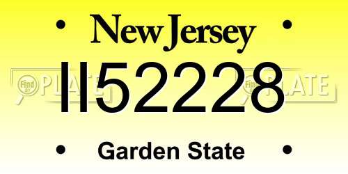 II52228 New Jersey License Plate