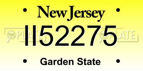 II52275 New Jersey License Plate