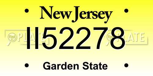 II52278 New Jersey License Plate