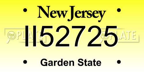 II52725 New Jersey License Plate