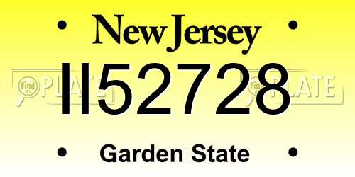 II52728 New Jersey License Plate