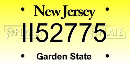 II52775 New Jersey License Plate