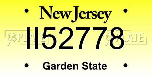 II52778 New Jersey License Plate