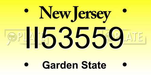 II53559 New Jersey License Plate