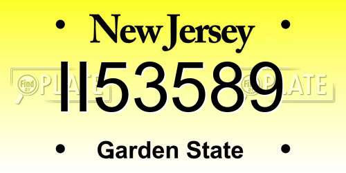 II53589 New Jersey License Plate