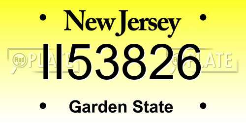 II53826 New Jersey License Plate
