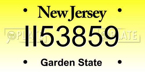 II53859 New Jersey License Plate