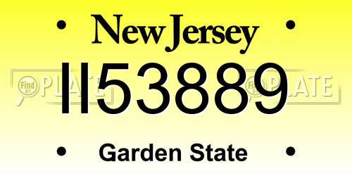 II53889 New Jersey License Plate