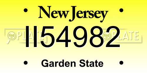 II54982 New Jersey License Plate