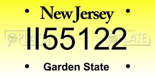 II55122 New Jersey License Plate