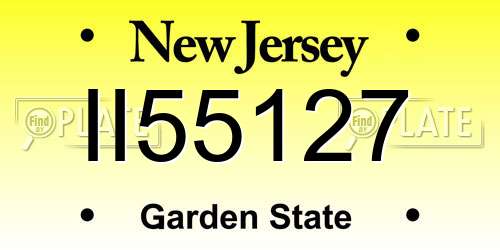 II55127 New Jersey License Plate